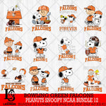 Bowling Green Falcons Peanuts Snoopy Player NCAA Bundle 12 SVG DXF EPS PNG FILE,Snoopy File Cut, bundle NCAA Digital Download,Instant Download, Silhouette