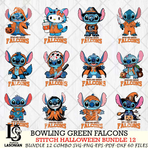 Bowling Green Falcons Stitch Horror Bundle 12 SVG Svg Eps Dxf Png File, NCAA svg, Digital Download, Instant Download