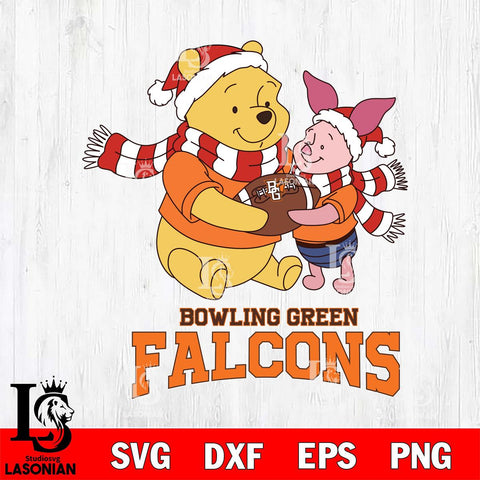 Bowling Green Falcons Winnie the Pooh & Piglet Football Cricut,Christmas SVG DXF EPS PNG FILE, NCAA Digital Download,Instant Download, Silhouette