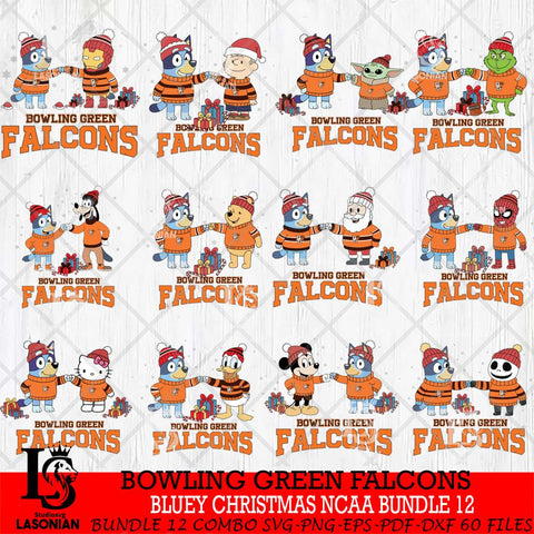 Bowling Green Falcons  Bluey friends christmas NCAA Bundle File Cut,Bundle NCAA SVG DXF EPS PNG FILE, Digital Download,Instant Download, Silhouette