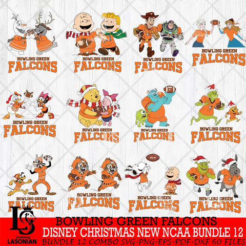 Bowling Green Falcons  Disney Christmas New NCAA Bundle 12 Cricut,Christmas SVG DXF EPS PNG FILE, BUNDLE NCAA Digital Download,Instant Download, Silhouette