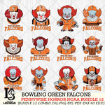 Bowling Green Falcons  Pennywise Horror NCAA Bundle 12 SVG Svg Eps Dxf Png File, Digital Download