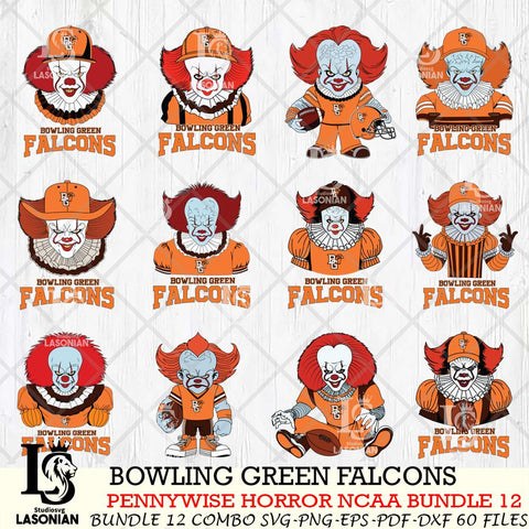 Bowling Green Falcons  Pennywise Horror NCAA Bundle 12 SVG Svg Eps Dxf Png File, Digital Download