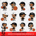 Brooklyn Nets Betty Boop NBA Bundle 12 SVG Svg Eps Dxf Png File,Bundle NBA svg, Digital Download, Instant Download