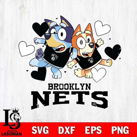 Brooklyn Nets Bluey & Bingo 10 Svg Eps Dxf Png File, NBA svg, Digital Download, Instant Download