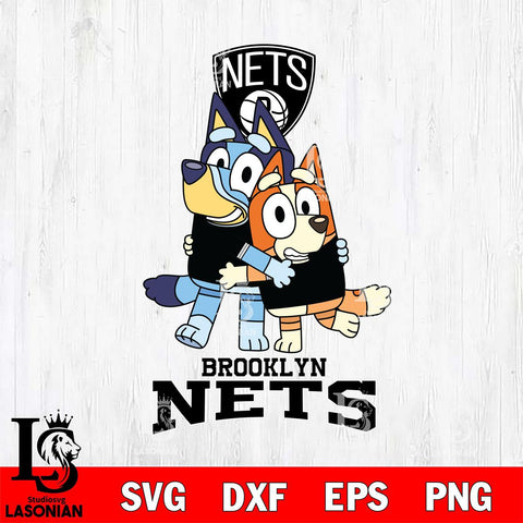 Brooklyn Nets Bluey & Bingo 12 Svg Eps Dxf Png File, NBA svg, Digital Download, Instant Download