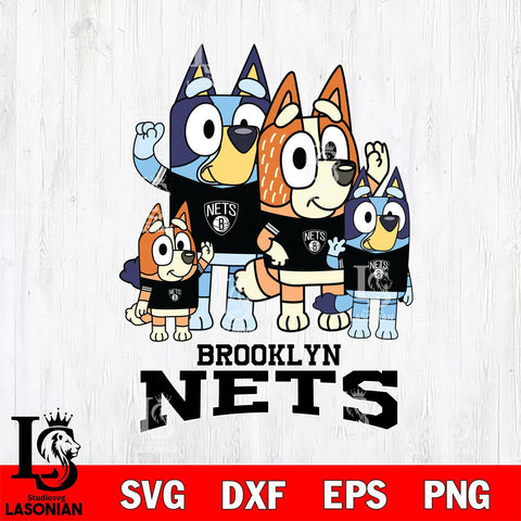 Brooklyn Nets Bluey & Bingo 14 Svg Eps Dxf Png File, NBA svg, Digital Download, Instant Download