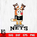Brooklyn Nets Bluey Chilli Christmas Deer Svg Eps Dxf Png File, Digital Download
