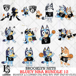 Brooklyn Nets Bluey NBA Bundle 12 Svg Eps Dxf Png File, Digital Download, Instant Download