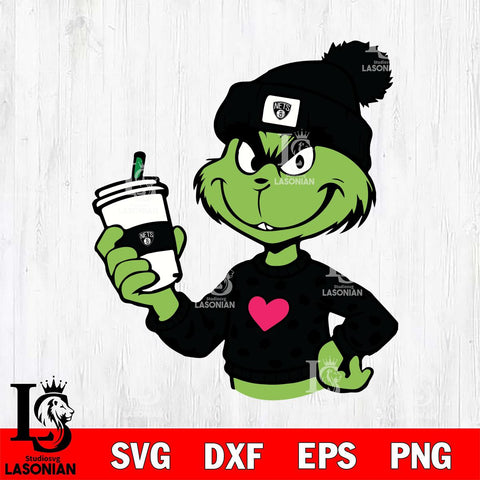 Brooklyn Nets Boujee Grinch 11 Svg Eps Dxf Png File, Digital Download, Instant Download