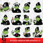 Brooklyn Nets Boujee Grinch NBA Bundle 12 SVG Eps Dxf Png File, Digital Download, Instant Download