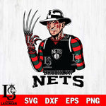 Brooklyn Nets Freddy Krueger Horror Svg Eps Dxf Png File, NBA svg, Digital Download, Instant Download