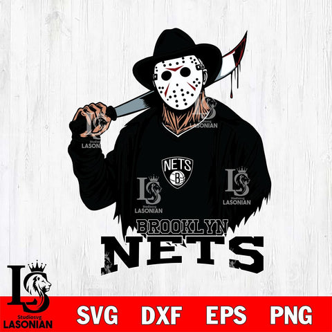 Brooklyn Nets Jason Voorhees Horror 13 Svg Eps Dxf Png File, NBA svg, Digital Download, Instant Download