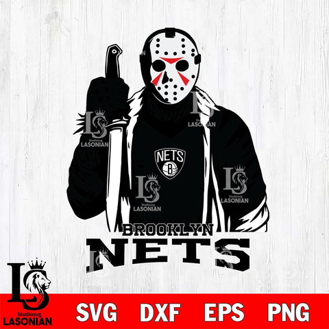 Brooklyn Nets Jason Voorhees Horror 3 Svg Eps Dxf Png File, NBA svg, Digital Download, Instant Download