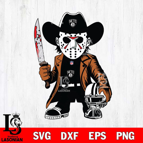 Brooklyn Nets Jason Voorhees Horror Svg Eps Dxf Png File, NBA svg, Digital Download, Instant Download