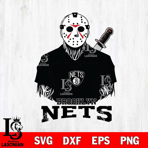 Brooklyn Nets Jason Voorhees Horror 4 Svg Eps Dxf Png File, NBA svg, Digital Download, Instant Download