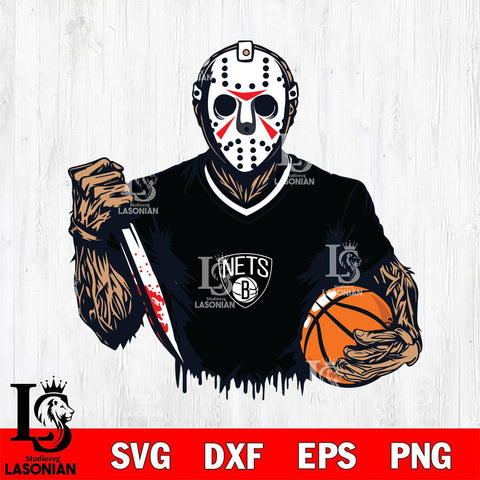 Brooklyn Nets Jason Voorhees Horror 5 Svg Eps Dxf Png File, NBA svg, Digital Download, Instant Download