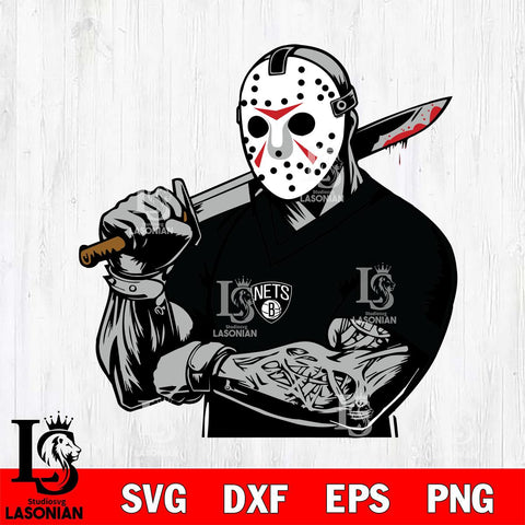 Brooklyn Nets Jason Voorhees Horror 6 Svg Eps Dxf Png File, NBA svg, Digital Download, Instant Download