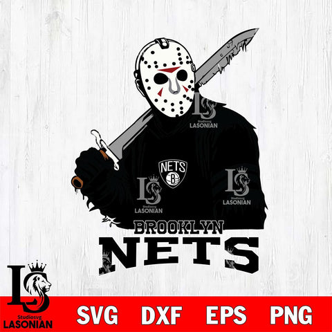 Brooklyn Nets Jason Voorhees Horror 7 Svg Eps Dxf Png File, NBA svg, Digital Download, Instant Download