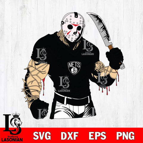 Brooklyn Nets Jason Voorhees Horror 8 Svg Eps Dxf Png File, NBA svg, Digital Download, Instant Download