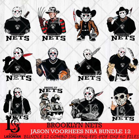 Brooklyn Nets Jason Voorhees NBA Bundle 12 SVG Eps Dxf Png File, Bundle NBA svg, Digital Download, Instant Download