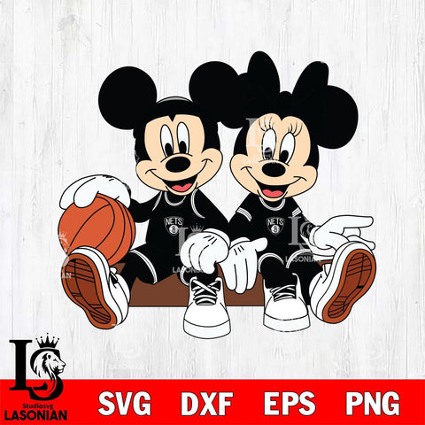 Brooklyn Nets Mickey Minne 2 Nba Svg Eps Dxf Png File, NBA svg, Digital Download, Instant Download