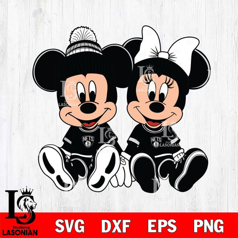 Brooklyn Nets Mickey Minne 3 Nba Svg Eps Dxf Png File, NBA svg, Digital Download, Instant Download