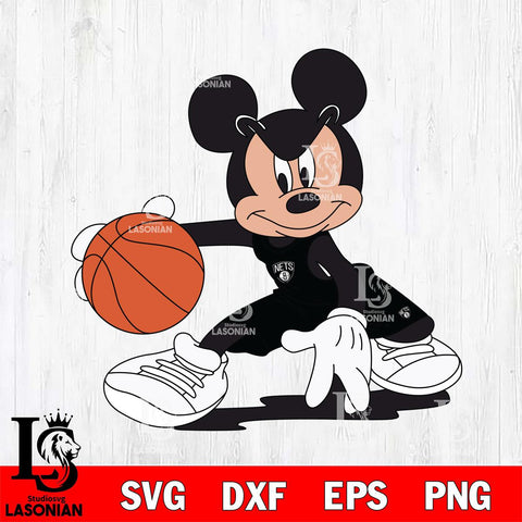 Brooklyn Nets Mickey Minne 4 Nba Svg Eps Dxf Png File, NBA svg, Digital Download, Instant Download