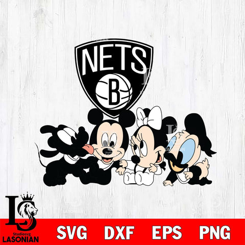 Brooklyn Nets Mickey Minne 5 Nba Svg Eps Dxf Png File, NBA svg, Digital Download, Instant Download