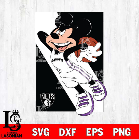 Brooklyn Nets Mickey Minne 6 Nba Svg Eps Dxf Png File, NBA svg, Digital Download, Instant Download