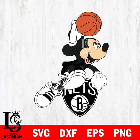 Brooklyn Nets Mickey Minne 8 Nba Svg Eps Dxf Png File, NBA svg, Digital Download, Instant Download