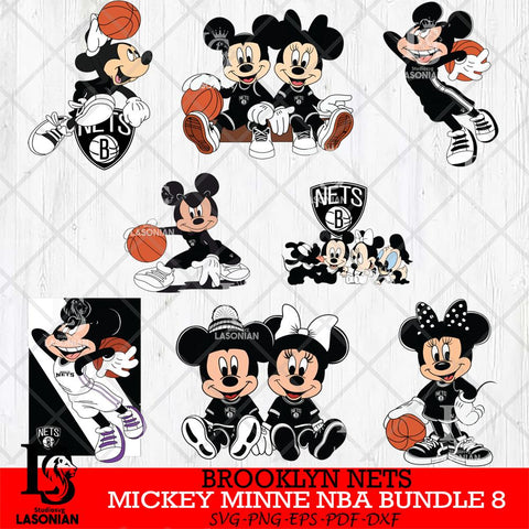 Brooklyn Nets  Mickey Minne NBA Bundle 8 SVG Svg Eps Dxf Png File, NBA svg, Digital Download, Instant Download