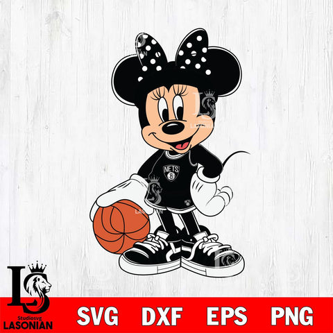 Brooklyn Nets Mickey Minne Nba Svg Eps Dxf Png File, NBA svg, Digital Download, Instant Download