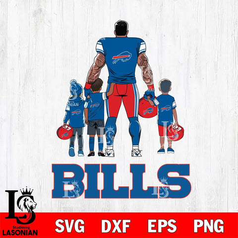 Buffalo Bills 4 Father and son Rugby SVG DXF EPS PNG FILE,NFL SVG, Father day Digital Download,Instant Download, Silhouette