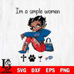 Buffalo Bills Betty Boop Black Fan I Am Simple Women Svg Eps Dxf Png File, Digital Download