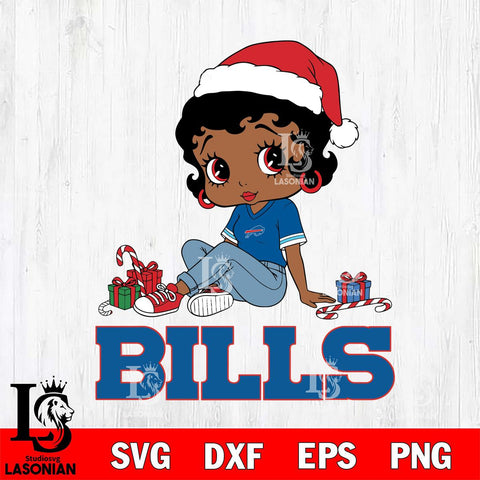 Buffalo Bills Betty Boop Christmas File Cut, NFL SVG DXF EPS PNG PDF File, Digital Download , Criucut , Silhouette