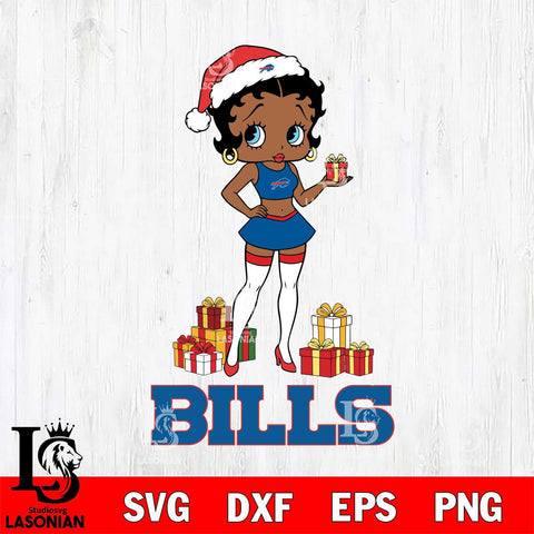 Buffalo Bills Betty Boop Christmas Gift File Cut, NFL SVG DXF EPS PNG PDF File, Digital Download , Criucut , Silhouette