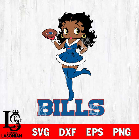 Buffalo Bills Betty Boop Christmas Rugby File Cut, NFL SVG DXF EPS PNG PDF File, Digital Download , Criucut , Silhouette