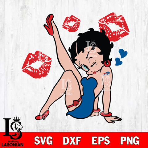 Buffalo Bills Betty Boop Kiss And Lips Svg Eps Dxf Png File, Digital Download, Instant Download