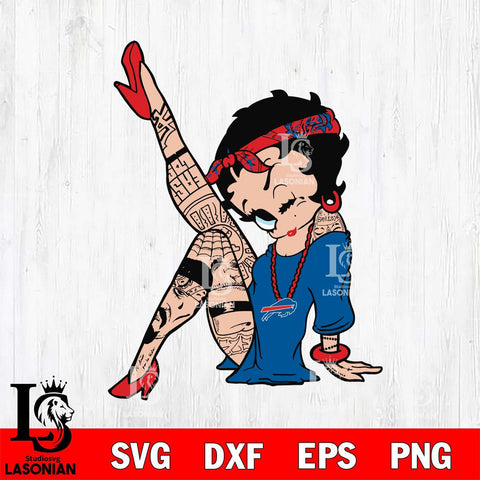 Buffalo Bills Betty Boop Tattoo Girl Svg Eps Dxf Png File, Digital Download, Instant Download