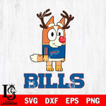 Buffalo Bills Bluey Chilli Christmas Deer Svg Eps Dxf Png File, Digital Download