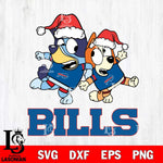 Buffalo Bills Bluey Christmas Holiday Svg Eps Dxf Png File, Digital Download