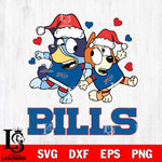 Buffalo Bills Bluey Christmas NFL Svg Eps Dxf Png File, Digital Download