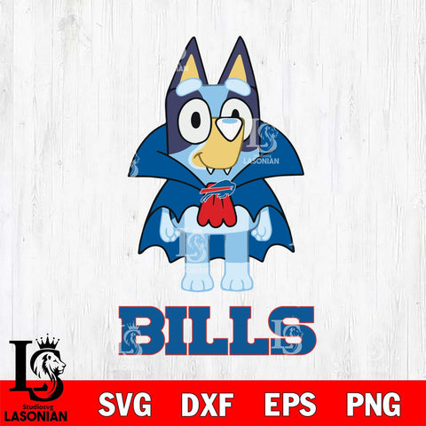 Buffalo Bills Bluey Dracula Halloween Svg Eps Dxf Png File, Digital Download, Instant Download