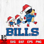 Buffalo Bills Bluey Family Christmas Svg Eps Dxf Png File, Digital Download
