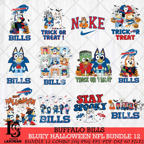 Buffalo Bills Bluey Halloween 12 SVG Svg Eps Dxf Png File, Digital Download, Instant Download