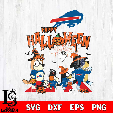 Buffalo Bills Bluey Halloween Family Svg Eps Dxf Png File, Digital Download, Instant Download