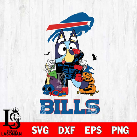 Buffalo Bills Bluey Halloween NFL 2 Svg Eps Dxf Png File, Digital Download, Instant Download