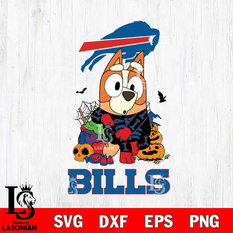 Buffalo Bills Bluey Halloween NFL Svg Eps Dxf Png File, Digital Download, Instant Download