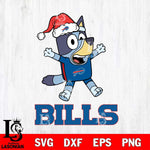 Buffalo Bills Bluey Happy Christmas Svg Eps Dxf Png File, Digital Download